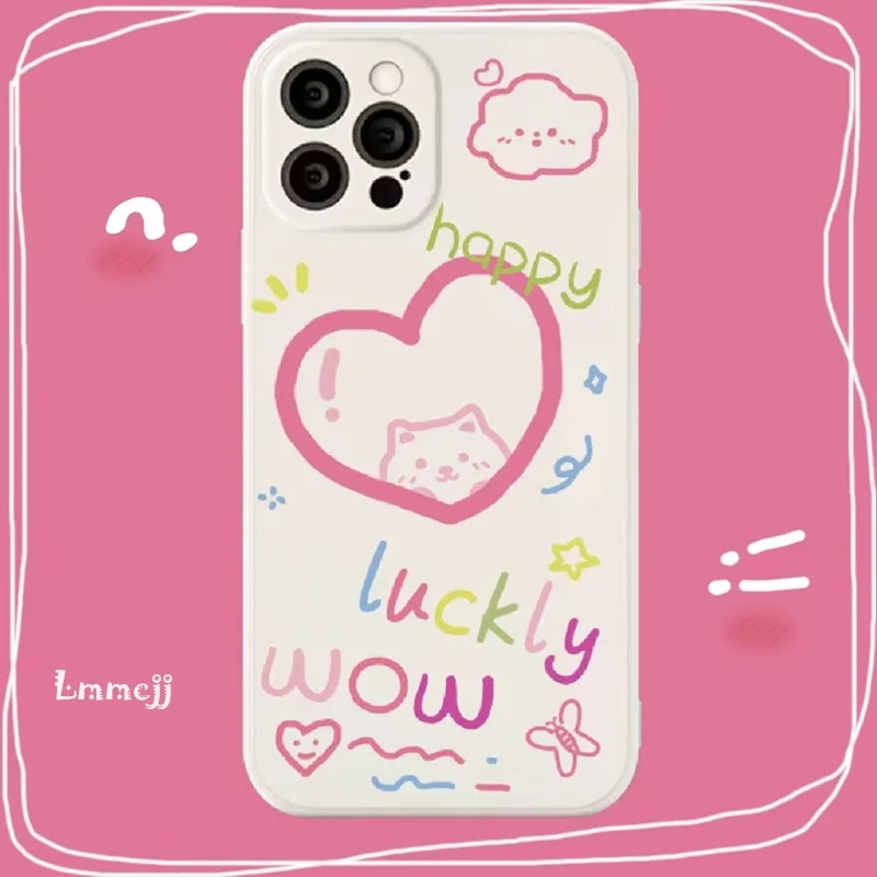 Lmmcjj INS Cute Dog Puppy Phone Case For Samsung A54 5G A53 A52 A22 A23 A14 A13 A33 Galaxy S23 Plus S22 Ultra S21 FE Phone Cover