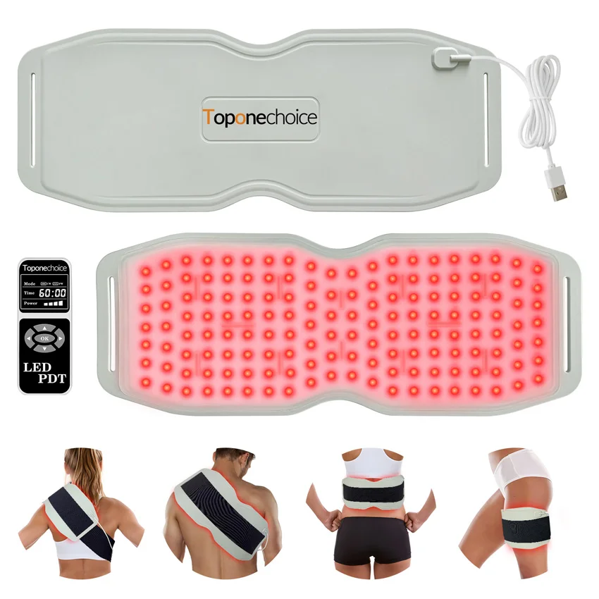 LED Red Light Therapy Belt 660nm/850nm/940nm Near Infrared Light Therapy Devices Pad for Waist Back Pain Relief Slimming