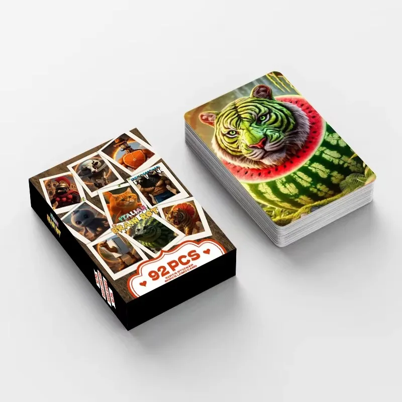 Nuevos 92 Uds. Tarjetas italianas Brainrot Lomo Tungtung Sahur Brainrot, cartas de juego para niños, Cosplay de fiesta, juguetes clásicos, nuevo regalo para coleccionar fotos
