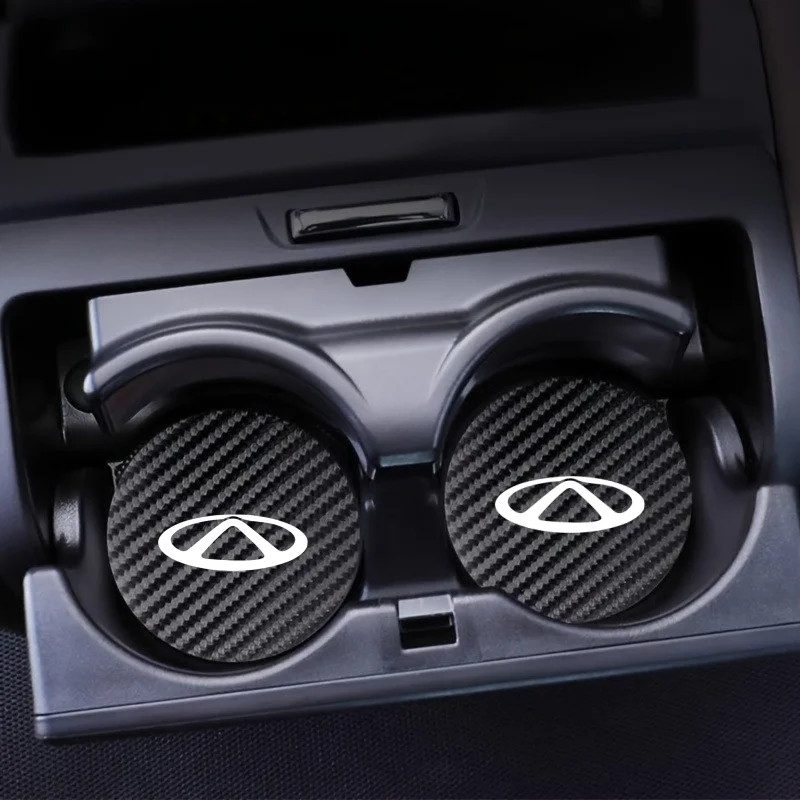 Carbon Fiber Dashboard Cup Holder Set Non-Slip Drink Holders Compatible for Chery Tiggo 2 3 4 5 6 7 8 3X 5X Pro T11 Arrizo 6 3
