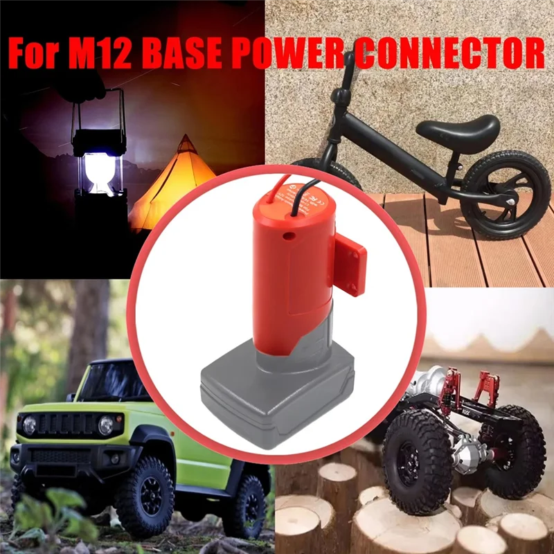 

ABKS-12V Lithium Battery Converter Adapter For For M12 30A Fuse DIY Connector Bracket Holder External Power Supply