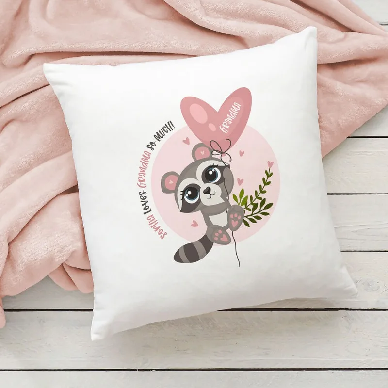 Personalised Cushion Pillow Case LOVED BY Grandma Mum Auntie Baby Nursery Gift