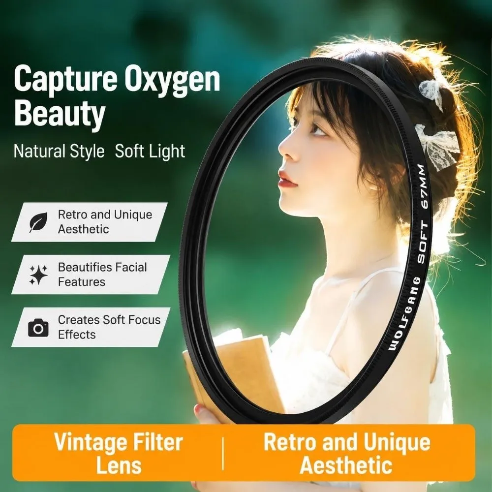 Ultra Slim 1/4 White Soft Lens Filter 49/52/58/62/67 Mm Film Camera Cinematic Effect Filter Mist Dreamy Soft Diffusion Filter