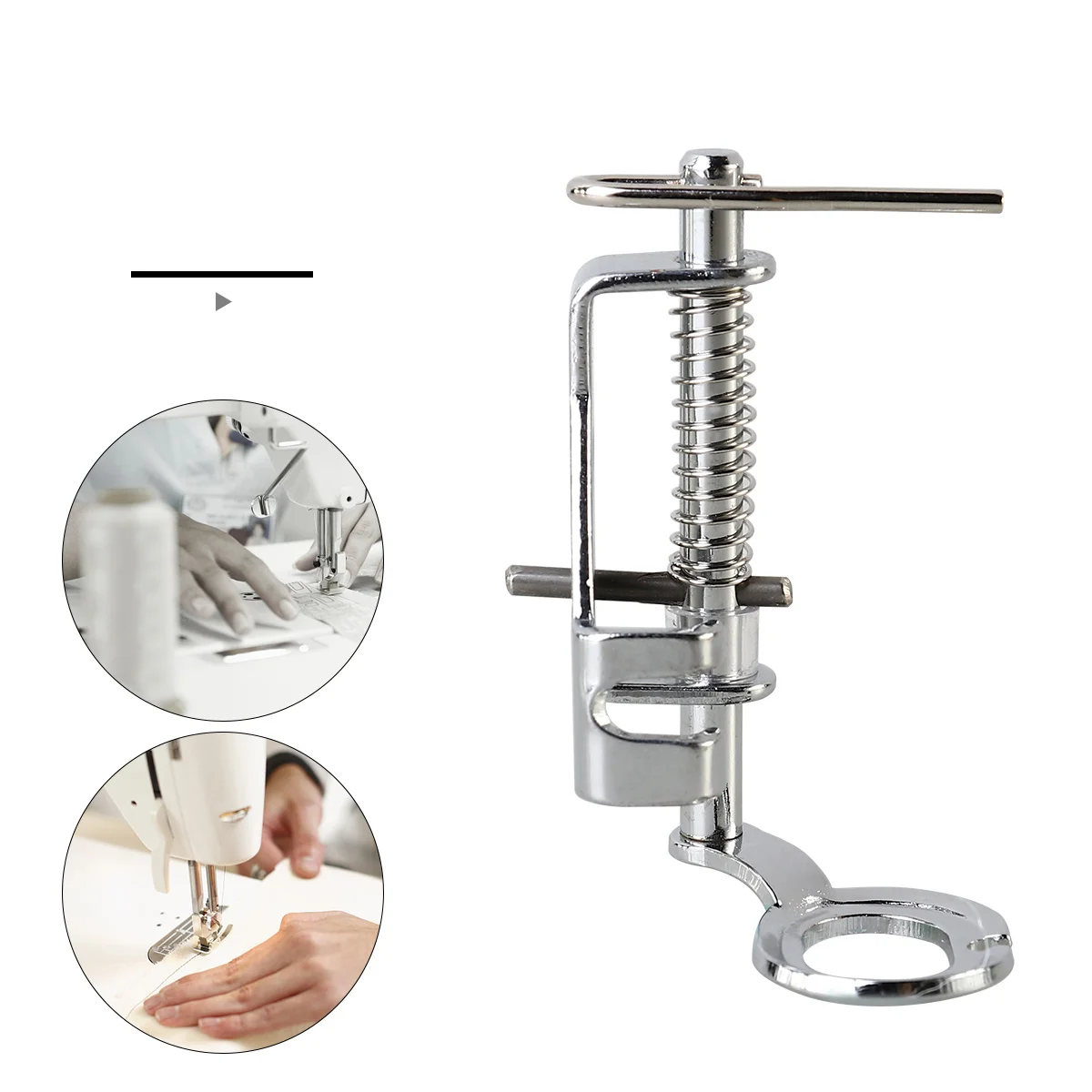 Free Motion Quilting Presser Foot Metal Silver Sturdy for Low-Shank Domestic Sewing Machines Embroidery Quilting Darning