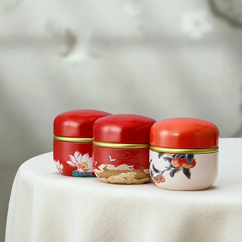 Tinplate Empty Tins Jars Chinese Sweet Storage Containers Refillable Boxes Cans with Lid for Loose Tea Candles Crafts Storage