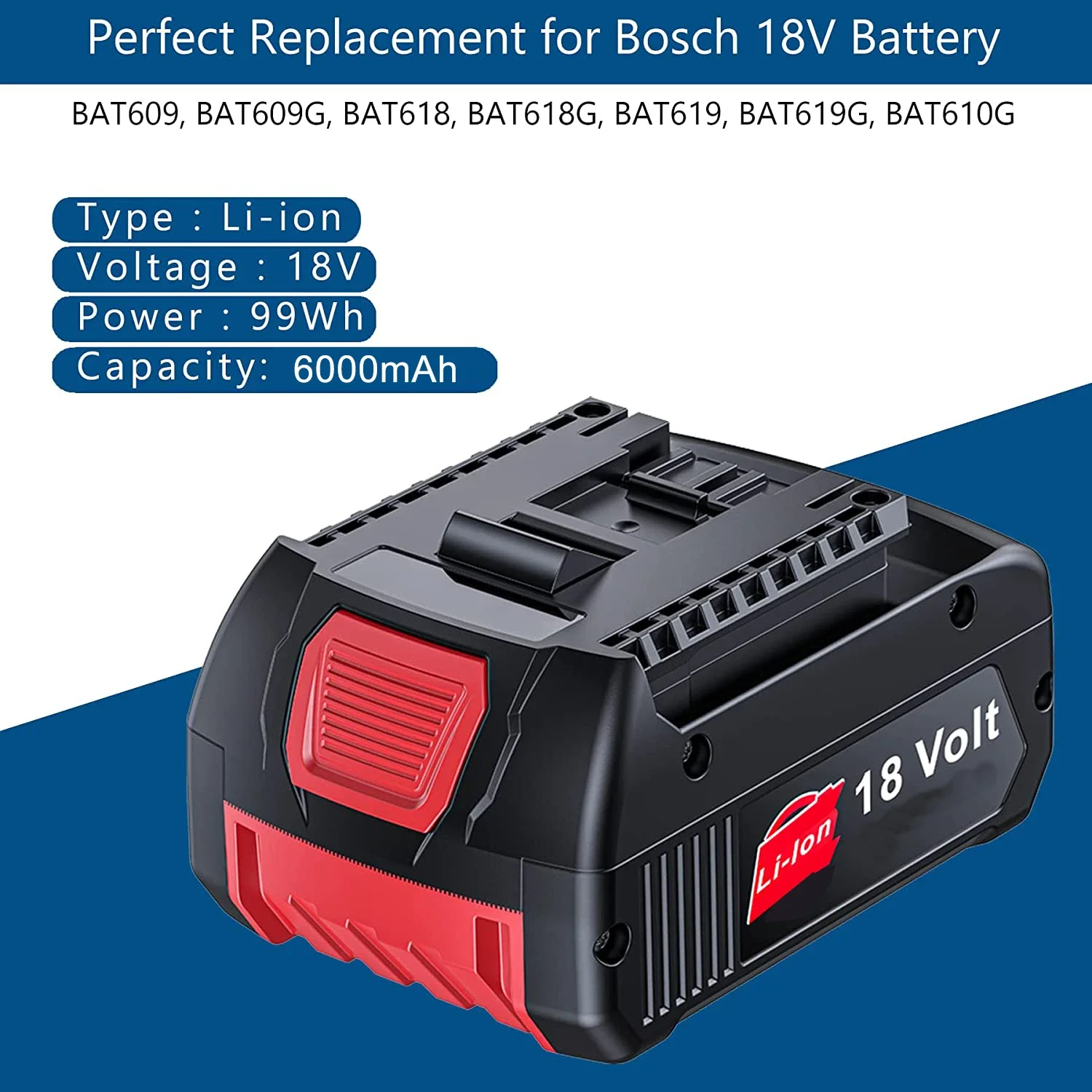 

6,0 Ач для Bosch 18 В BAT609 BAT618 Аккумулятор и зарядное устройство 256.0 Ач Оригинальный аккумулятор для Bosch 18 В Profession618-01 Fuel Guage DE RU UPS