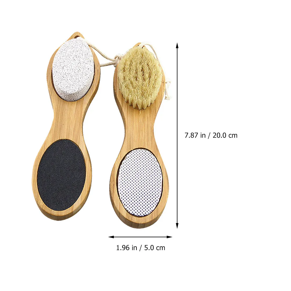 2Pcs Foot File Bamboo Callus Remover Pedicure Tool Ergonomic Dead Skin Scrubber Smooth Feet At Home Professional Foot Care