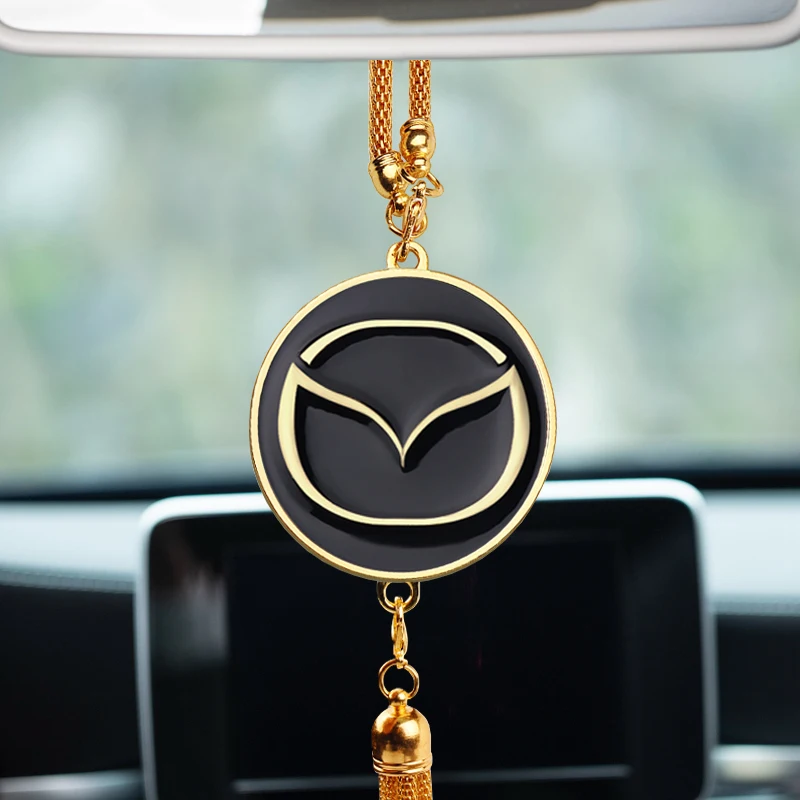 1Pcs Car Interior Metal Emblem Rearview Mirror Hanging Pendant For Mazda 3 Bk 6 Gh CX-5 CX30 MX-5 2 5 CX-3 GJ CX-8 MS RX-8 626