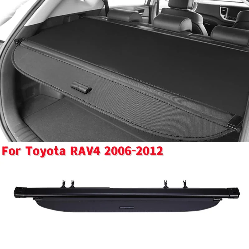 

Black Canvas Car Back Rear Retractable Cargo Privacy Security Shade Cover For Toyota RAV4 2006-2012