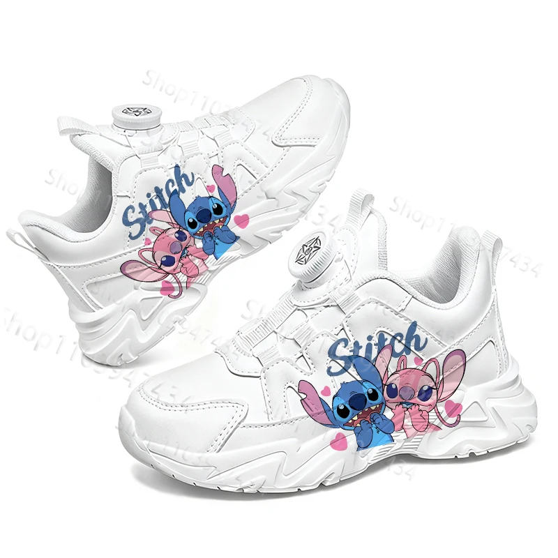 

Stitch Children's Cartoon Printing Little White Shoes Boys Girls Simple Thick Sole Soft Sports Series Leisure Scarpe Gift