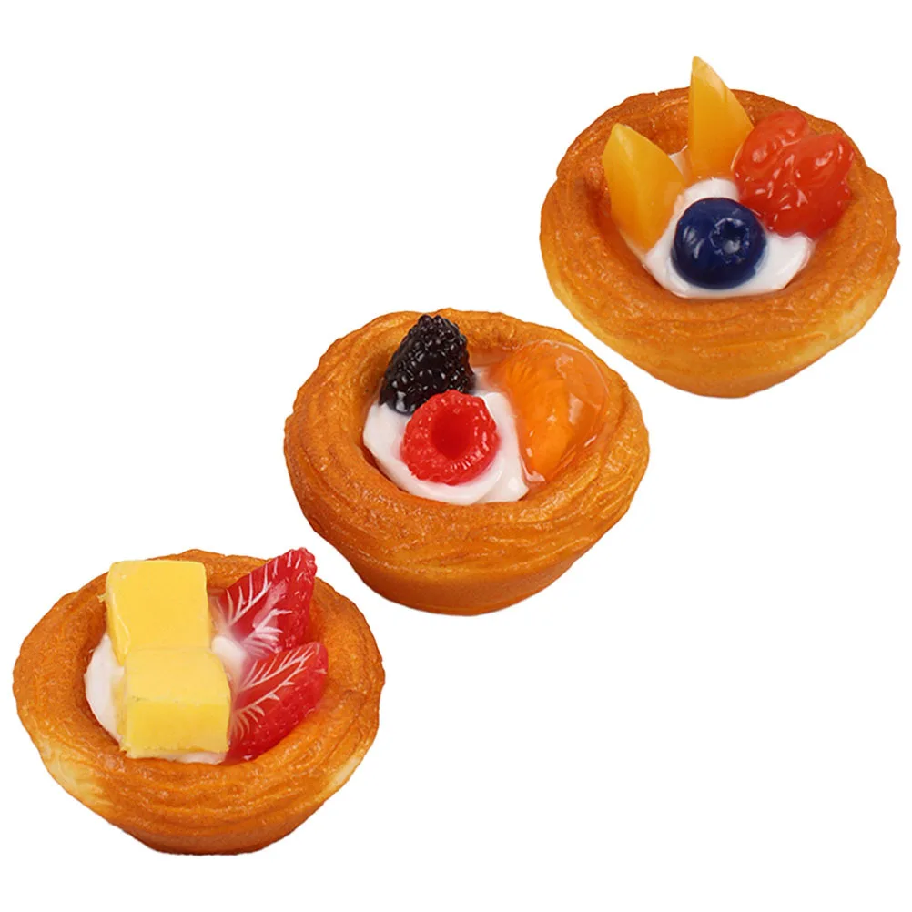 

3Pcs Simulation Egg Tart Fridge Magnet Realistic Bakery Shop Decoration Artificial Pastry Photography Prop Food Display Fake