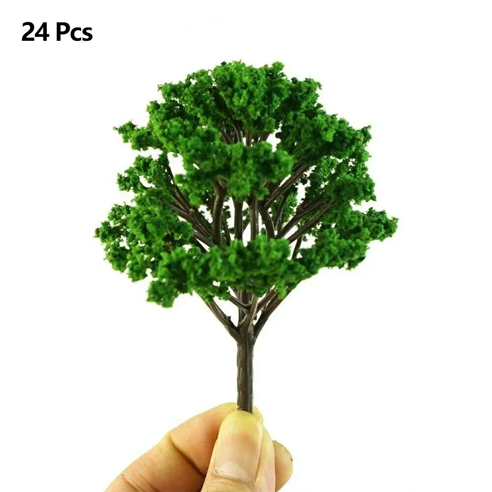 24pcs Mixed Model Trees For Model Train Diorama DIY Crafts Wargames Scenery Or Building Scenics Miniature Tree Train Railroad