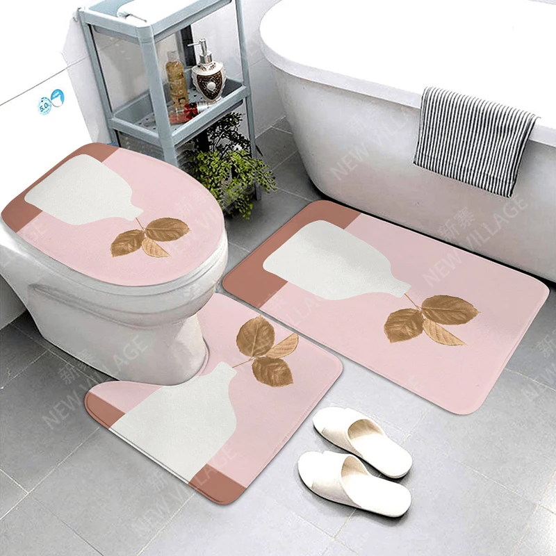 Anti-slip Bath Mat plant Bathroom Rug Shower Mat Decorative Absorbent Foot Mat Entrance Bathtub toilet rug boho Nordic leaf