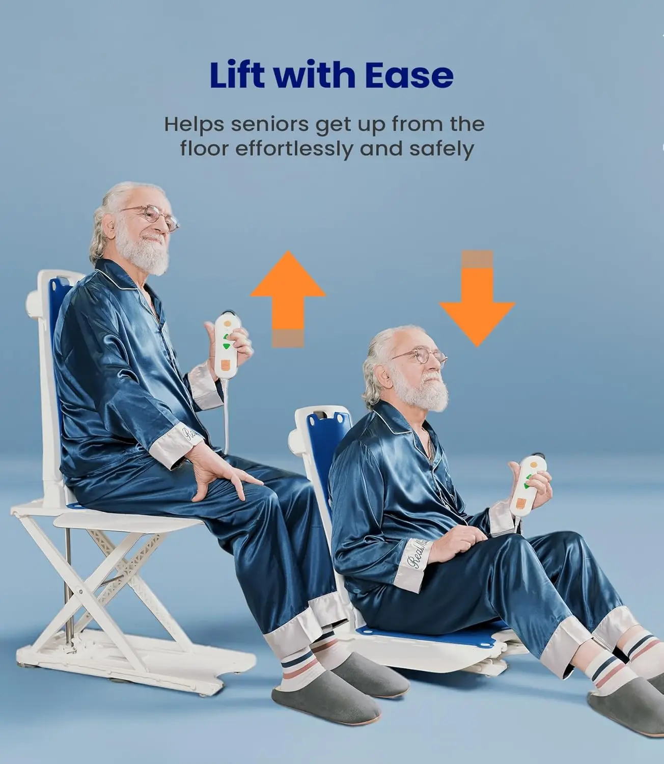 Lightweight Electric Chair Lift, Lift Elderly from Floor, Remote Control Floor Lift, Fall Assist Devices, Item Weight 23 LBS, Su