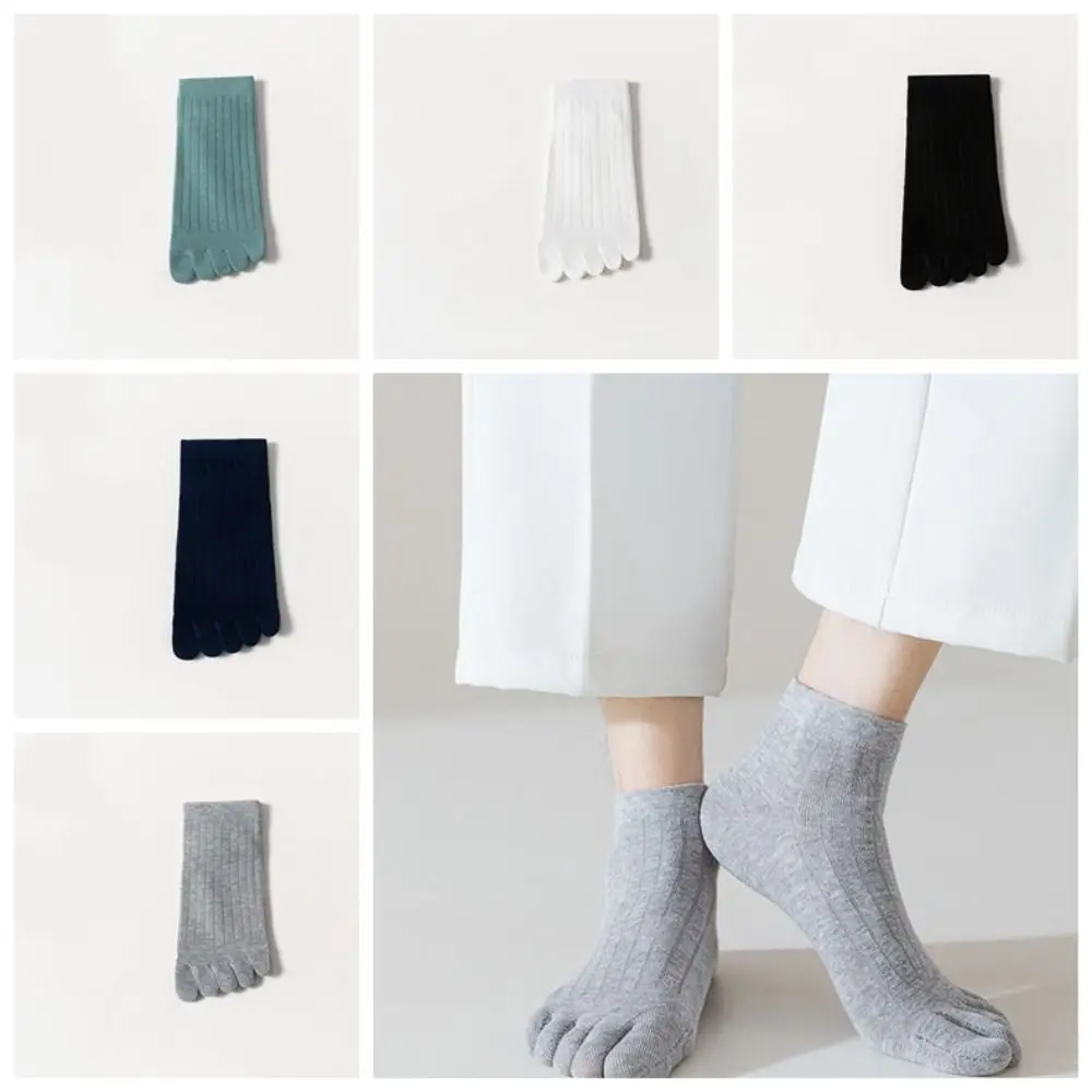 

Fashion Cotton Five Finger Socks Short Tube Sweat-absorbing Men Sport Socks Ankle No Show Anti Friction Socks Male