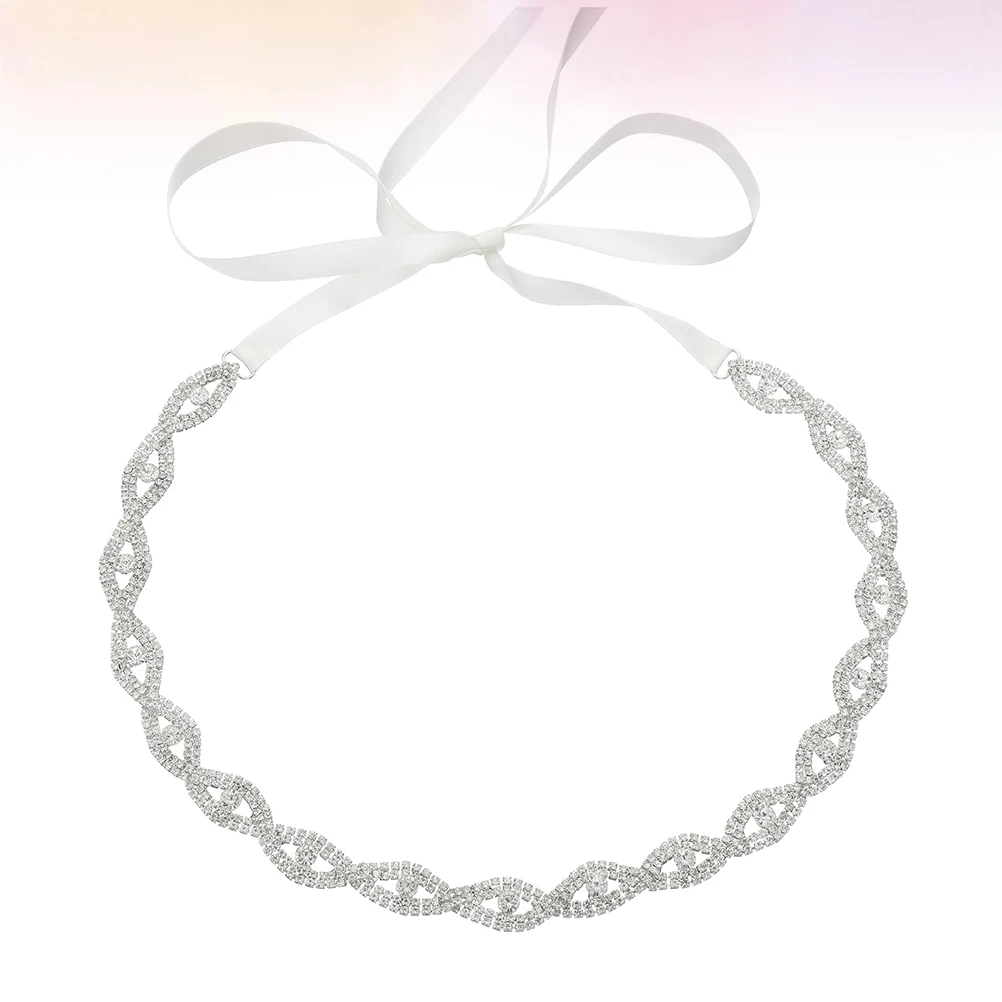 

Braided Crystal Bride Belt Wedding Dress Rhinestones Silver Bridesmaid Bridal Waistb Hollow Cross Elegant Photo