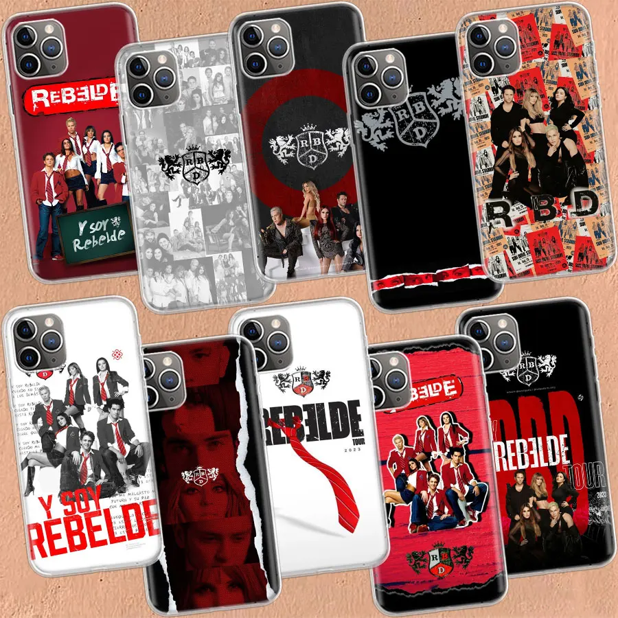 F-Fashion RBD R-Rebelde Clear Case For Aplee iPhone 11 14 Pro 15 Plus 16 Pro Max 12 13 Mini XR X XS Max Clear TPU Phone CoverF-F