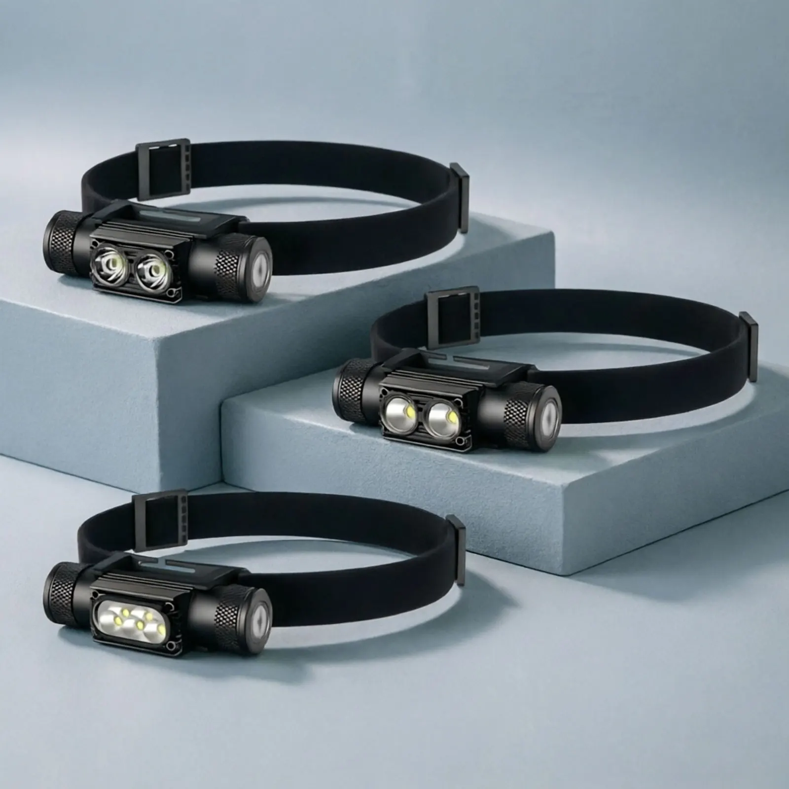 Mini linterna frontal LED de luz blanca, linterna frontal con memoria y batería 18650, lámpara frontal USB tipo C, linterna frontal para pesca y caza