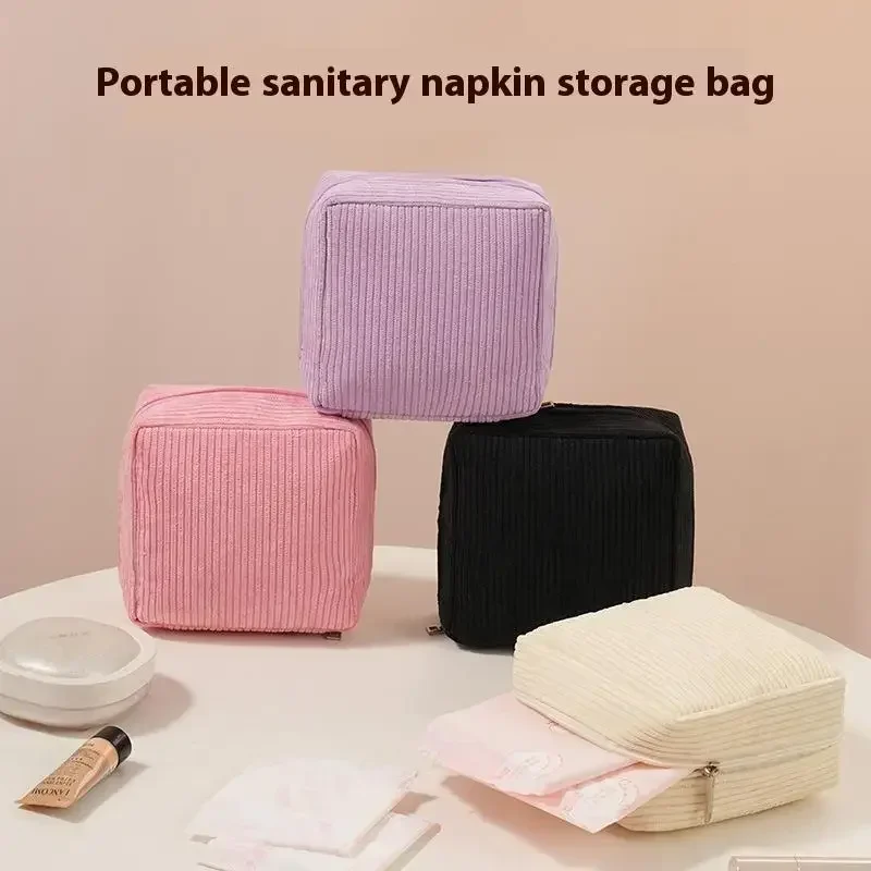 Cute Small Toiletry Bag Sanitary Pad Pouch Women's Cosmetic Storage Makeup Cable Case - Travel Essential Pouch