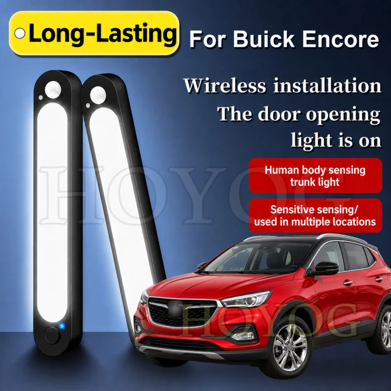 For Buick Encore 2012-2026 Car Boot Light LED Lamp Motion Sensor Type C Charging Trunk Cargo Light Compact SUV Interior