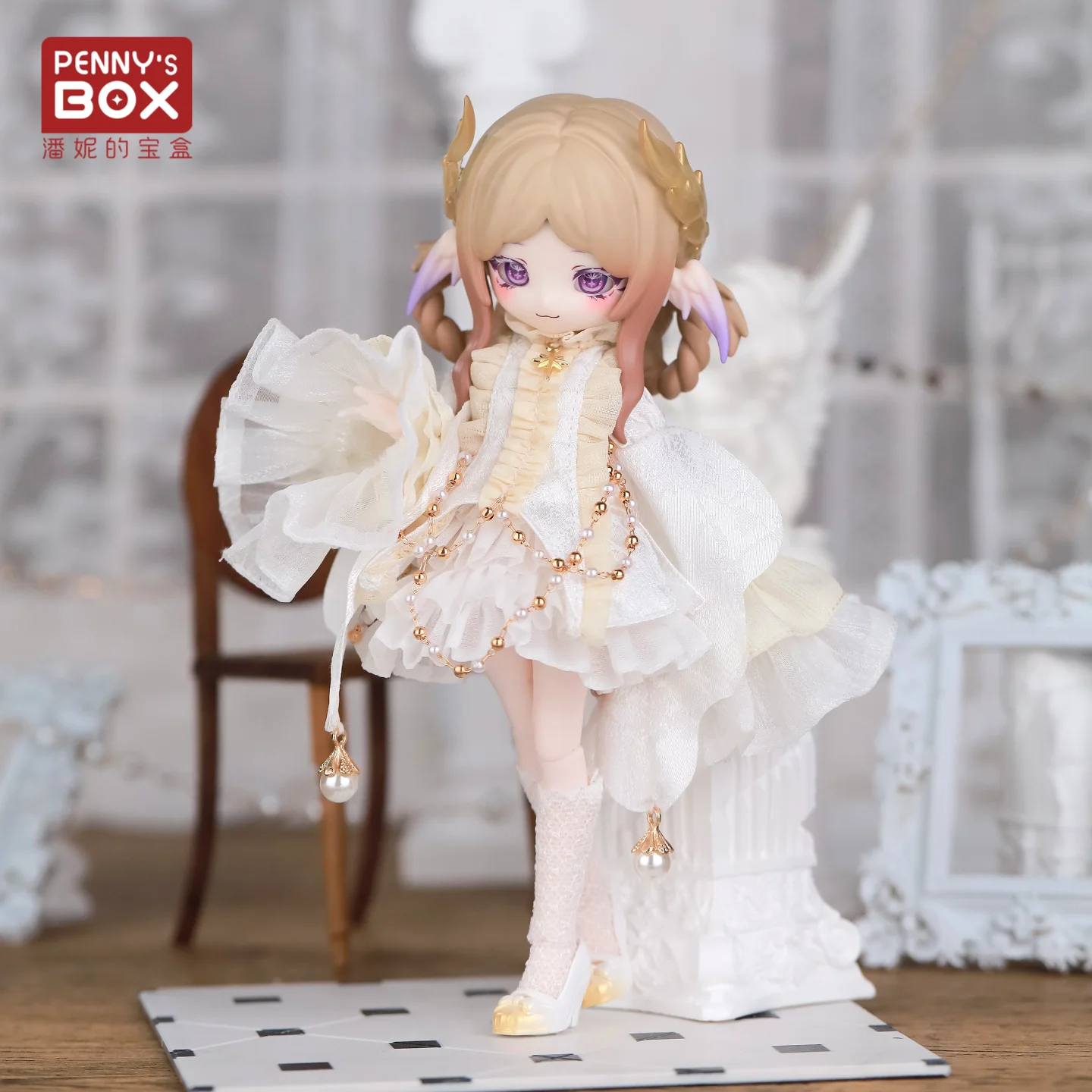 Penny Box Bjd Clothes Eight Scale For Sd Doll Can Xing Action Figure Luluya Blind Box White Lace Outfit With Heels Stockings