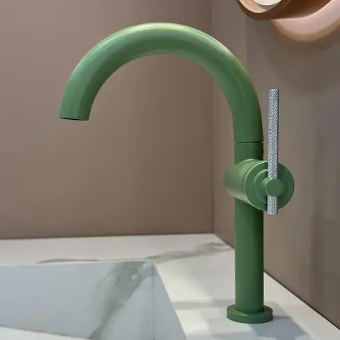 Green Brass Bathroom Sink Mixer Tap Hot Cold Water Basin Faucet