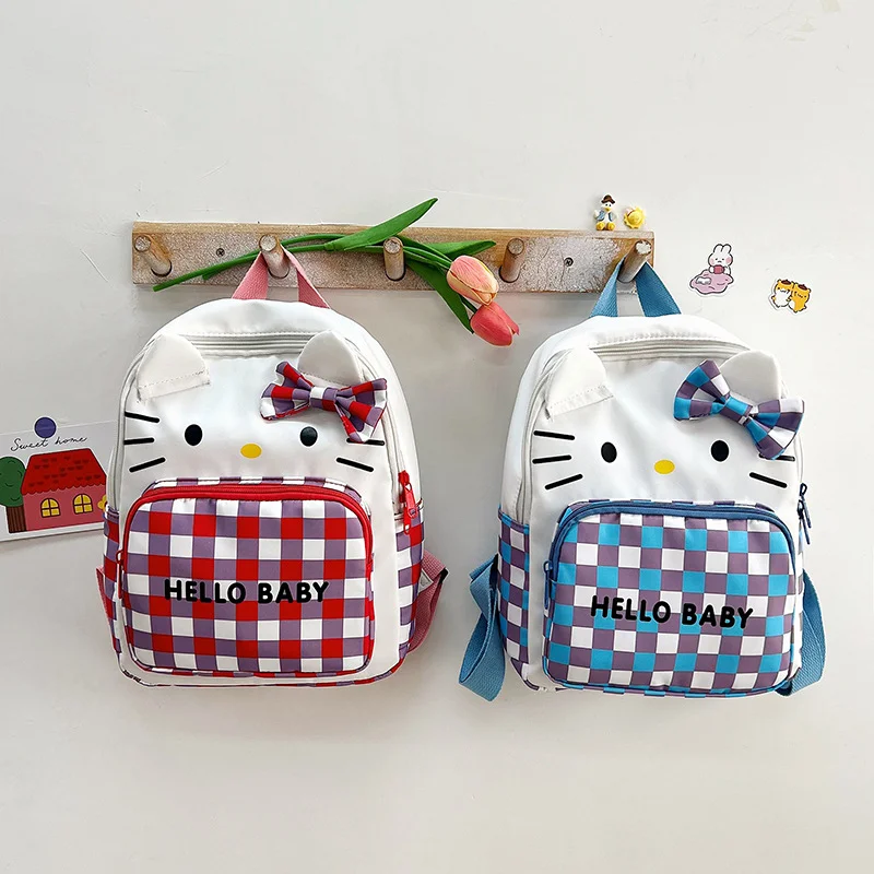 Sanrio Hello Kitty Student Schoolbag, almofada de ombro leve e casual, mochila fofa de grande capacidade, nova