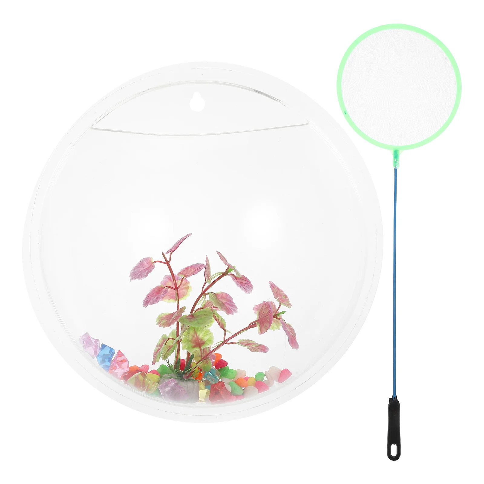 

Wall Fish Bowl Acrylic Hanging Aquarium Clear Wall Mounted Flower Pot Decorative Planter Tank Creative Multipurpose Space Saving