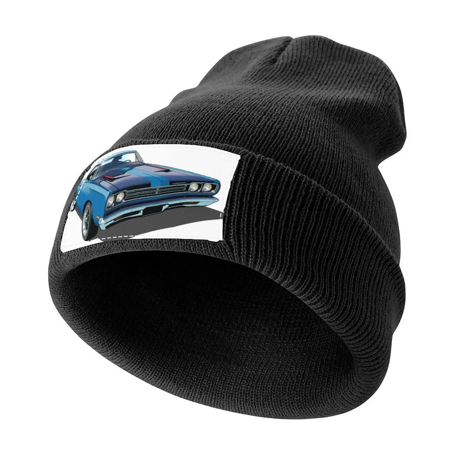 1969 Plymouth Roadrunner in blue Knitted Cap Beach |-F-| Women's 2025 Men's