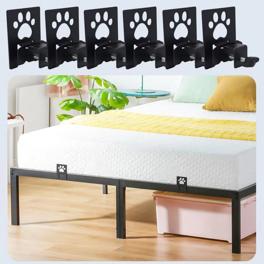 Bed Frame Mattress Holder 6pcs Adjustable Non-slip Mattress Gaskets Metal Slide Stoppers Mattress Holders to Prevent Sliding