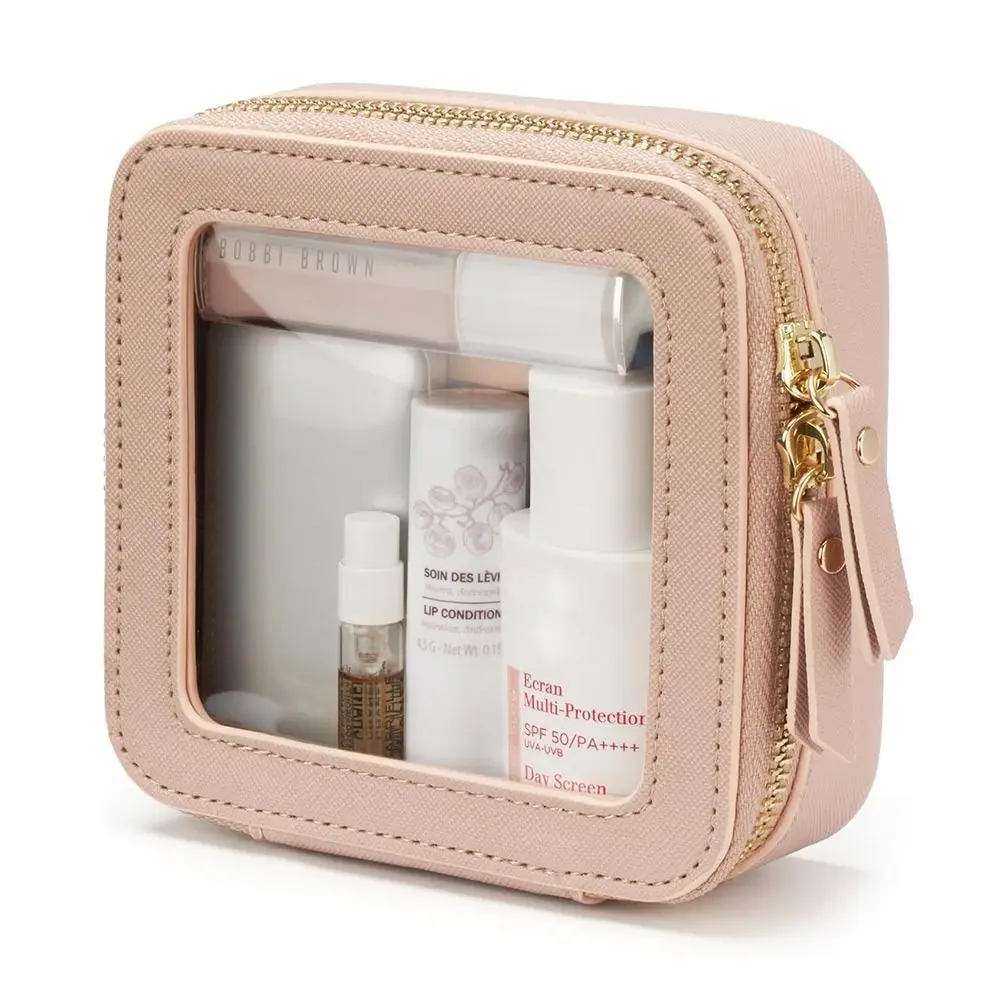 Bolsa de artículos de tocador de viaje para mujer, bolsas de maquillaje transparentes con cremallera, bolsa de lavado impermeable, bolsa de maquillaje grande