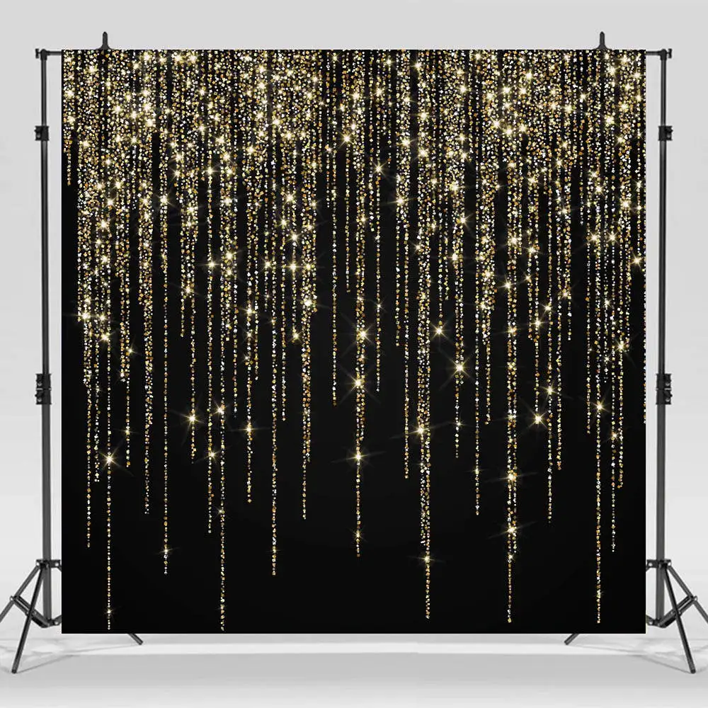 Rose Gold Pink Blue Black Silver Glitter Dripping Curtain Backdrop Birthday Party Decor Banner for Girls Women Background 10x10