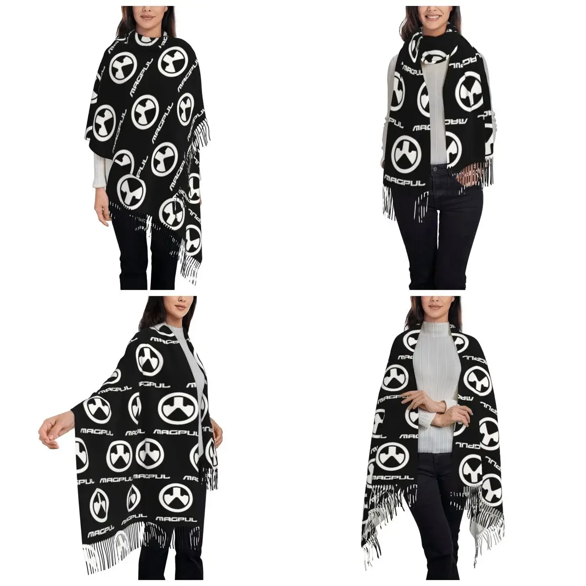 

Шарф с логотипом Firearms Magpul, шарфы с кисточками, женские мягкие теплые шали и накидки, длинная осенне-зимняя шаль
