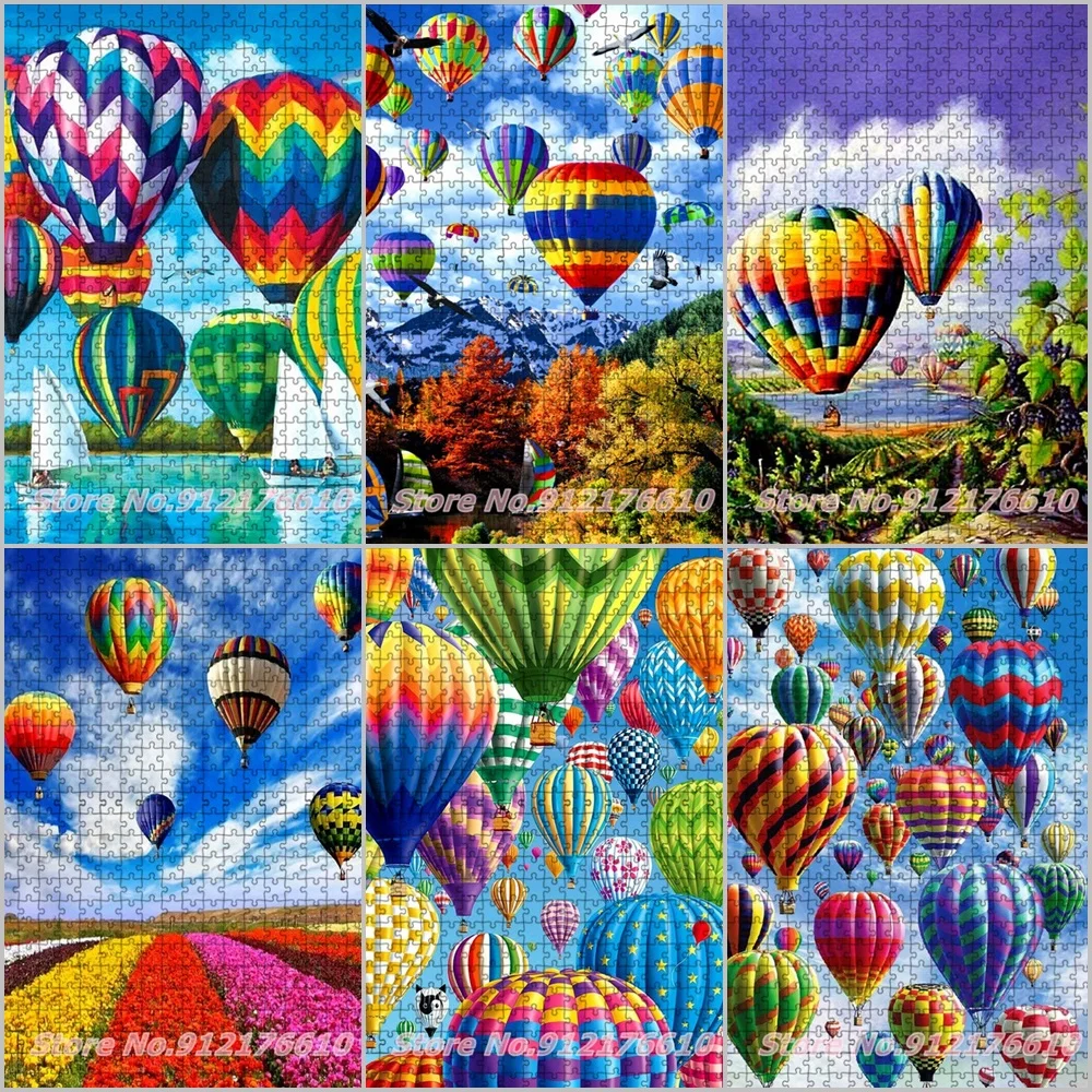 

Modern Landscape 1000 Piece Jigsaw Puzzles Colorful Balloon Puzzle Paper Diy Creative Decompress Educational Toys Gifts for Kids