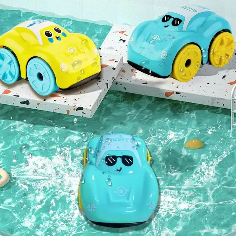 Amphibious Baby Bath Clockwork Car Toys No Battery Wind Up Water Play Toy for Kids Bathtub Pool Fun