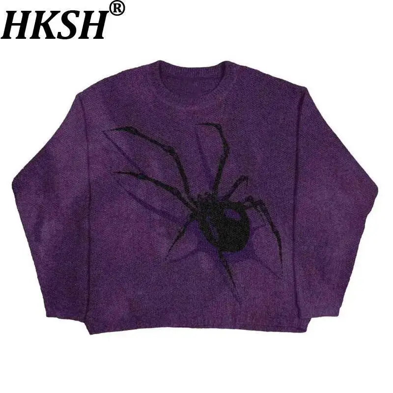 

HKSH Autumn Winter New Men Women Sweater O-neck Pullover Y2K Hip Hop Streetwear Knitted Tops Gothic Harajuku Chic Trendy HK12051