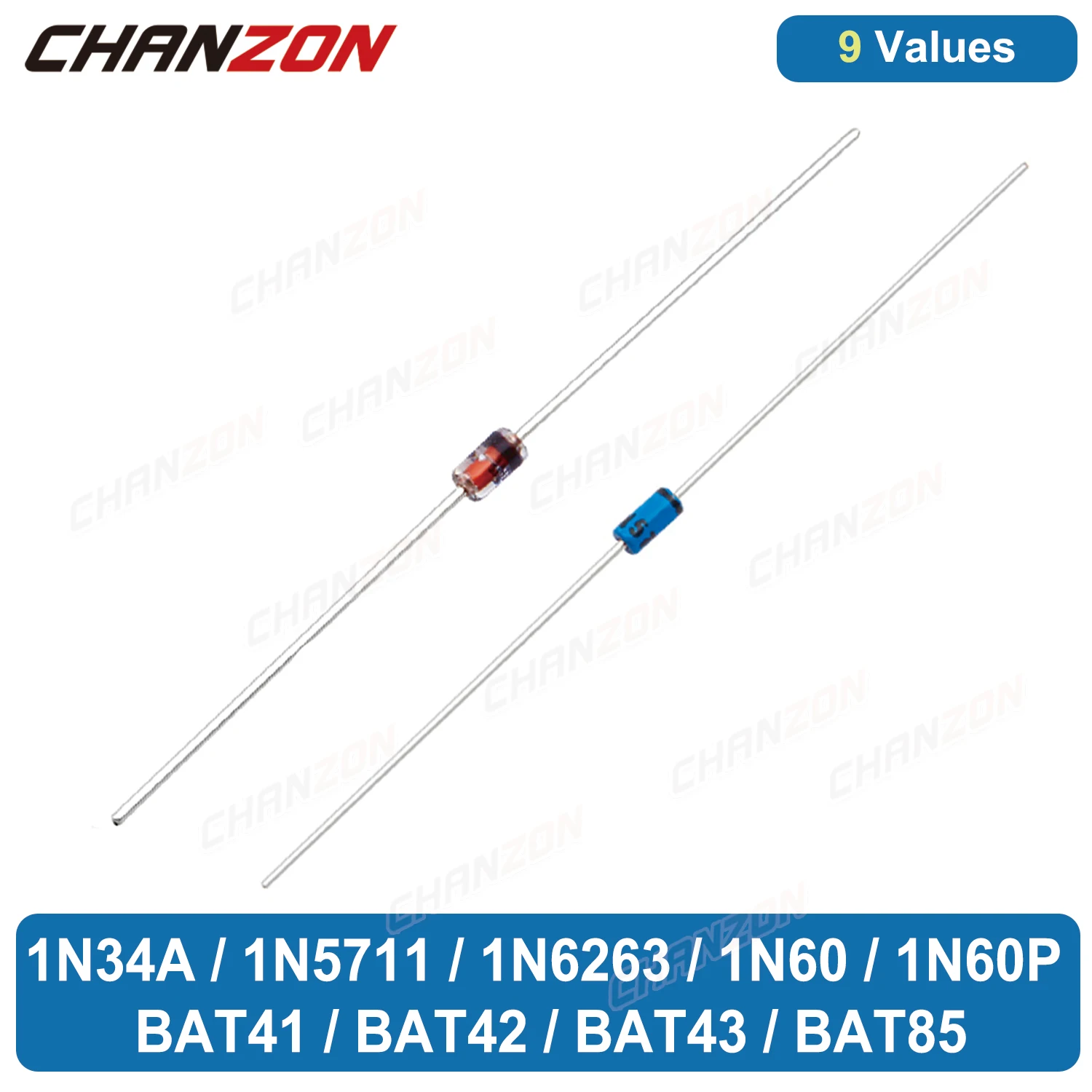 1N34A 1N5711 1N6263 1N60 1N60P BAT41 BAT42 BAT43 BAT85 Small Signal Schottky Barrier Switching Diode Axial  for TV AM FM Radio