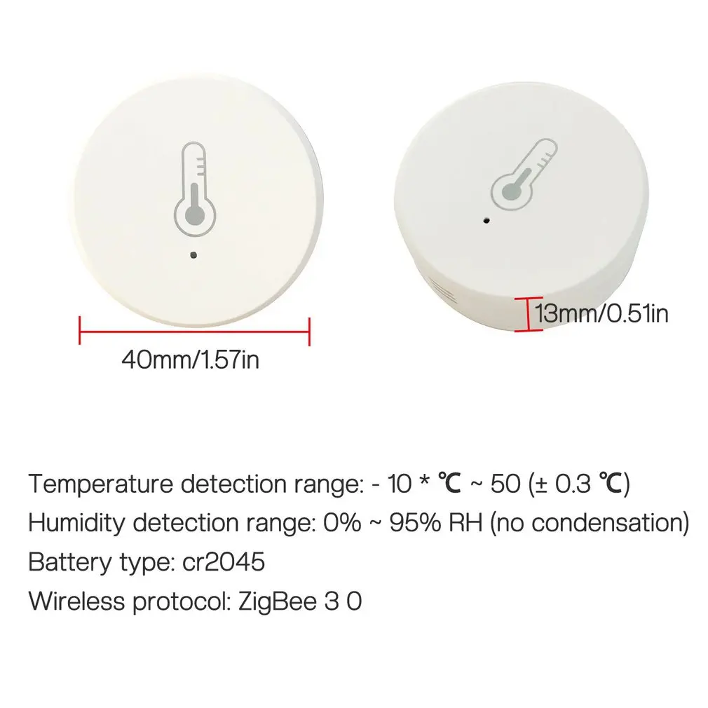 Tuya Zigbee Mini Thermohygrometer Smart Home Indoor Sensor APP Remote Monitor