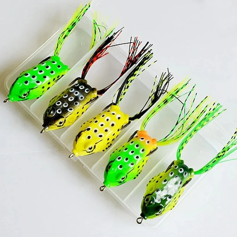 5Pc Simulated Toad Frog Soft Fish Bait Comes With Tassels To Mimic Live Animals And Attract Fishing Prey Outdoor Go Angling Tool image 2
