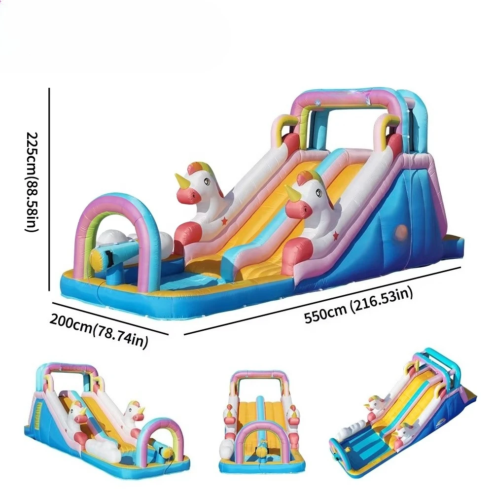 Unisex Oxford Slide Trampoline China Factory Baby Inflatable Trampoline with Castle Kids Jump Casino