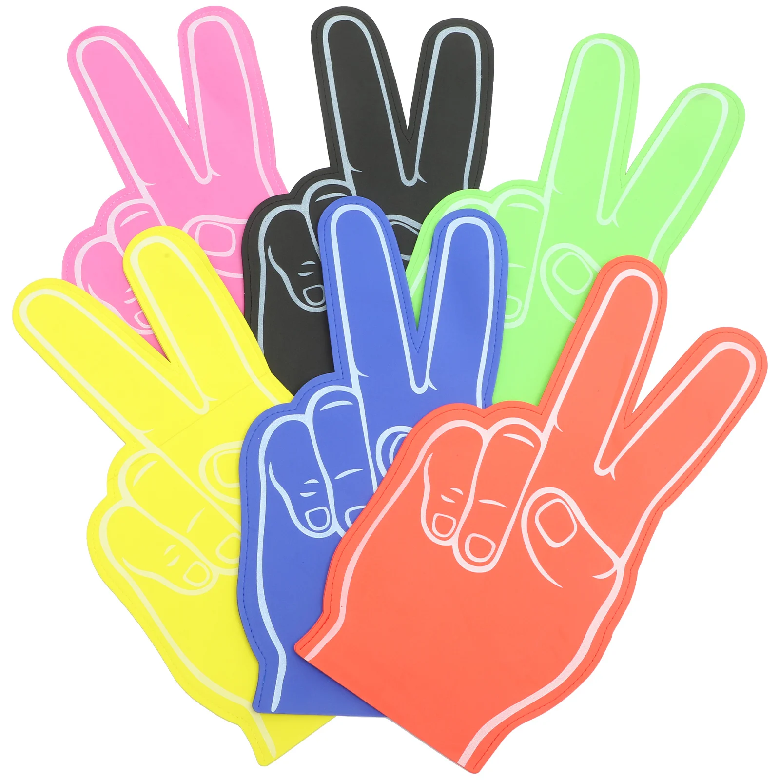 

6Pcs Cheerleading Foam Fingers Bright Props for Sports Events Fun Gathering Accessories Bulk Noise Makers