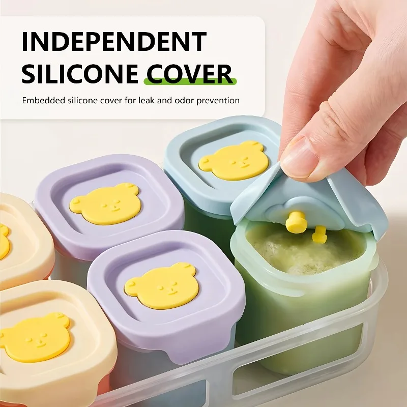

Ice Grid Mold Frozen Grid Baby Auxiliary Food Box Independent Storage and Packaging of Silica Gel Auxiliary Food Mold