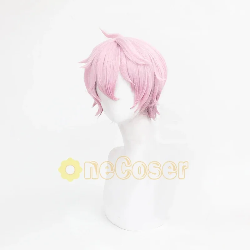 Dahlia Cosplay Wig Genshin Impact Pink Gradient Short Hair Vampire Heterochromia Fontaine Mondstadt Fiber Hair+Wig Cap