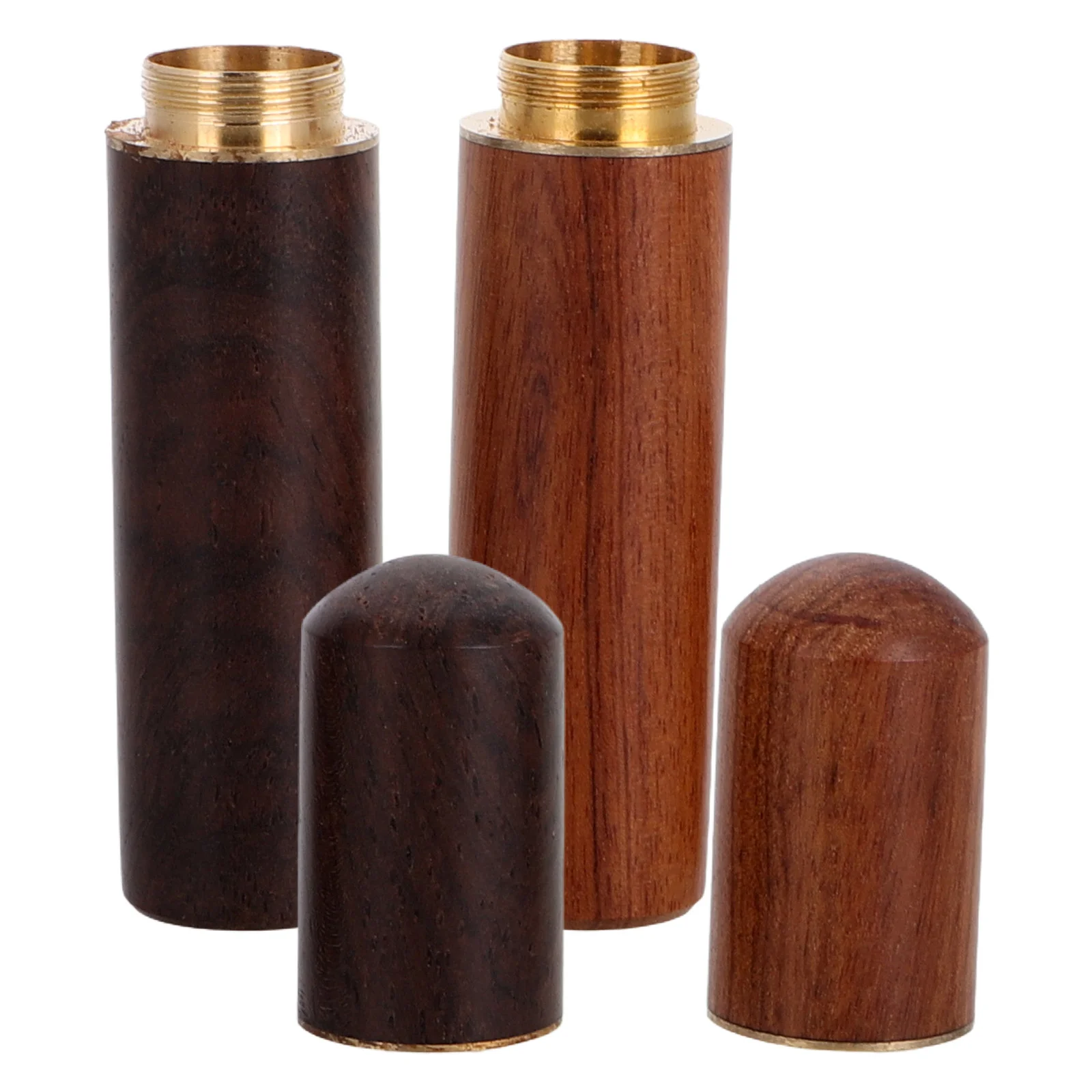 2 Pcs Match Storage Box Survival Tools Pill Bottles Waterproof Container Needle Small Tube Holders Wood Portable Case Stove