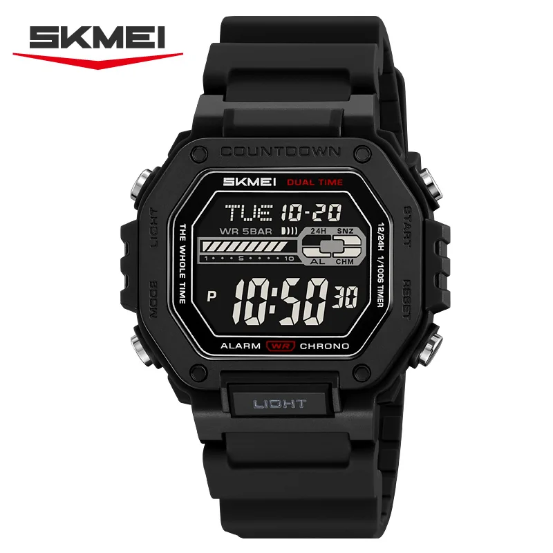 SKMEI 2523 Sport Countdown Digital Wristwatches For Men Male Waterproof Electronic Watches Chrono Military Watch Reloj Hombre