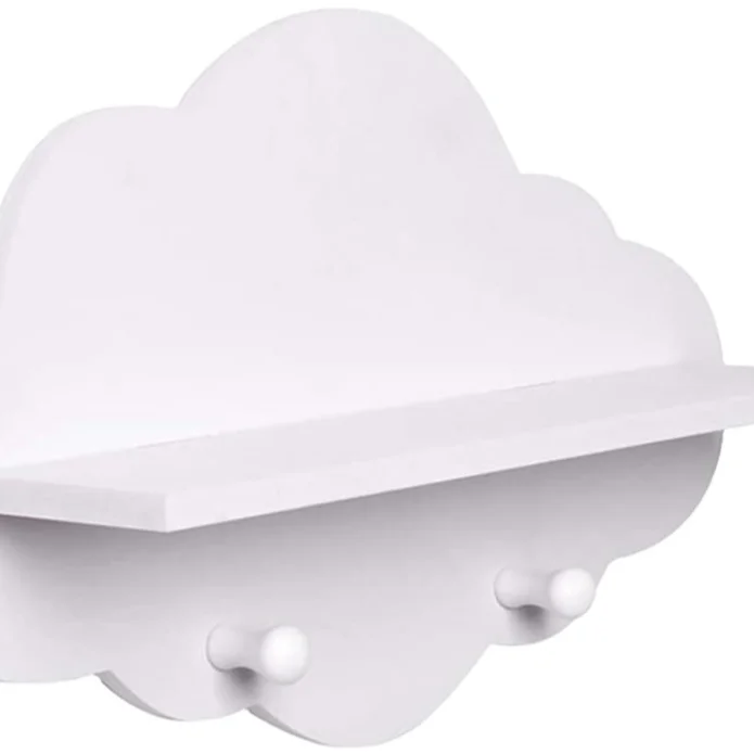 Cloud Shape Wood Floating Shelf Wall Mount Display Board Coat Hanger Wall Hang Storage Rack