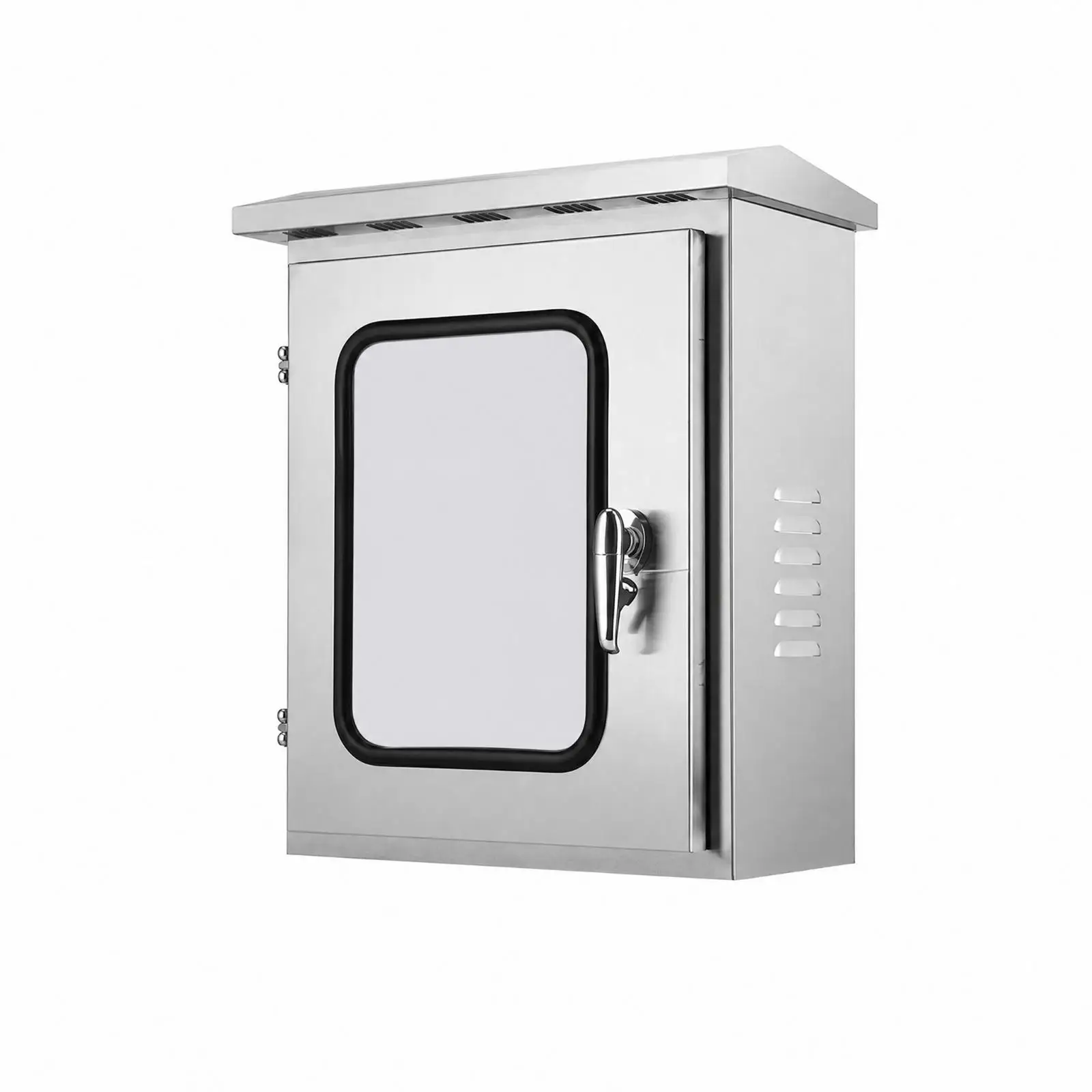 Outdoor Electrical Distribution Cabinet 201 Stainless Steel Enclosure Box with Rain Hood Ventilation for Light Commercial Power
