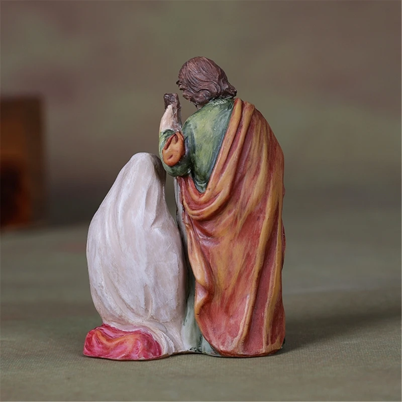 المسيح الميلاد هدية مزخرفة مشهد المهد الراتنجات التماثيل تمثال عيد الميلاد مدير المشهد الديكور الشخصيات الكاثوليكية P15F #5
