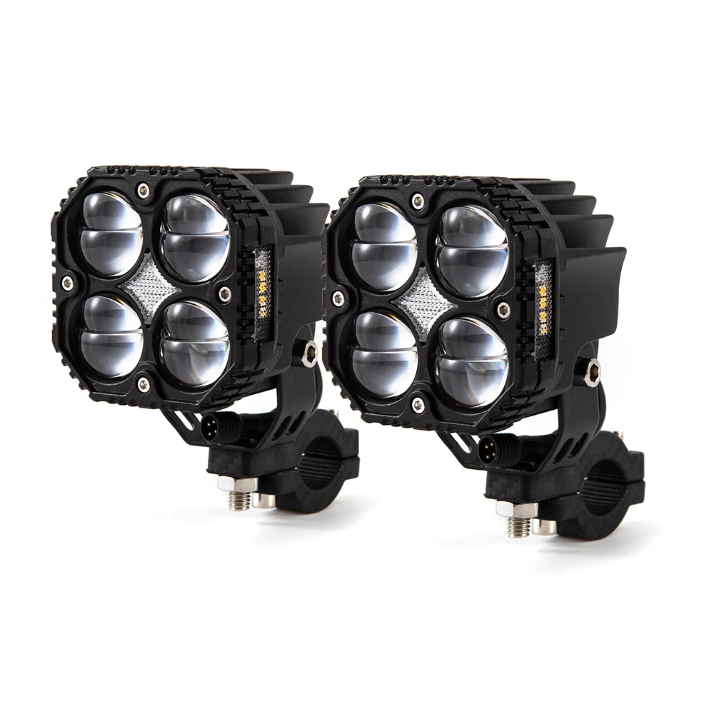 

High Power 120W LED Motorcycle Headlight Auxiliary Spotlight Yellow Turn Signal Lamp Driving Light for Motorbike Truck ATV SUV