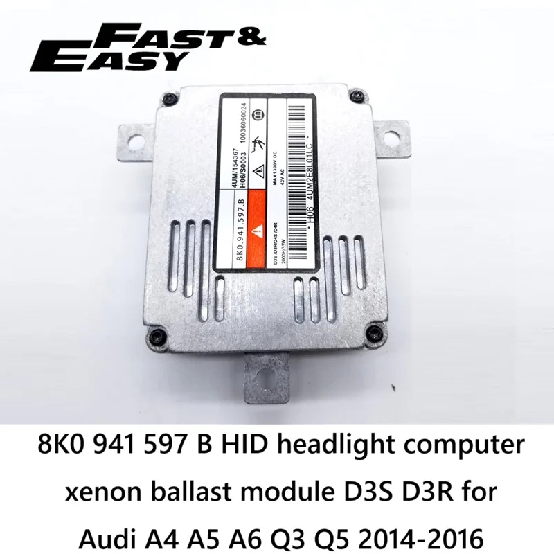 Aftermarket new 8K0941597B 8K0 941 597 B 8K0.941.597.B HID headlight ballast module D3S D3R for Audi A4 A5 A6 Q3 Q5 2014-2016